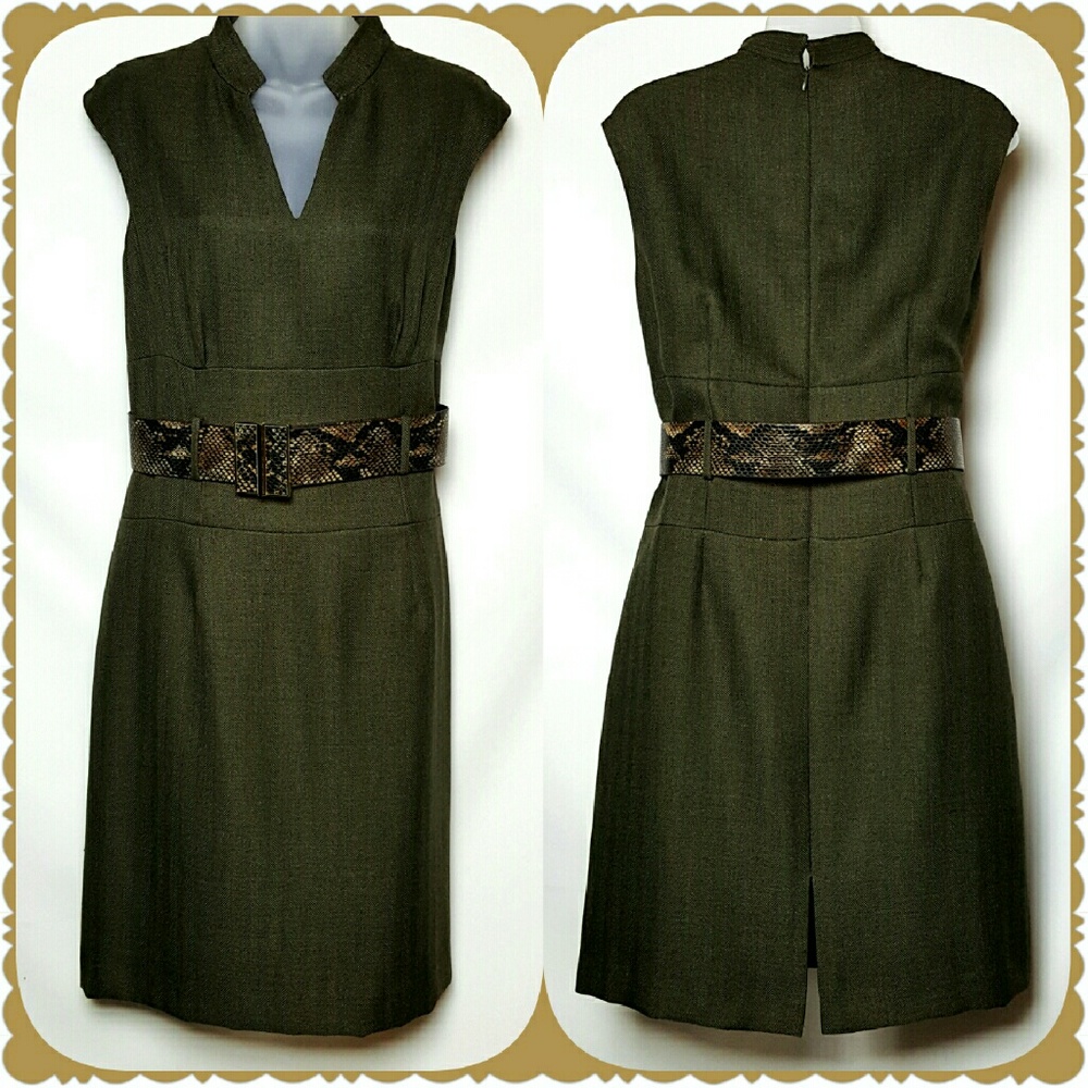 Antonio Melani Belted V Neck Dress Size 10